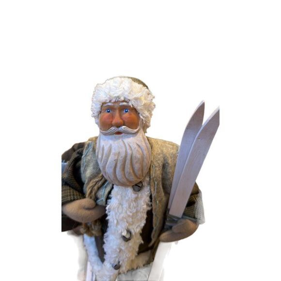 Charming Santa Figure Skis Nordic 14” - Picture 2 of 4